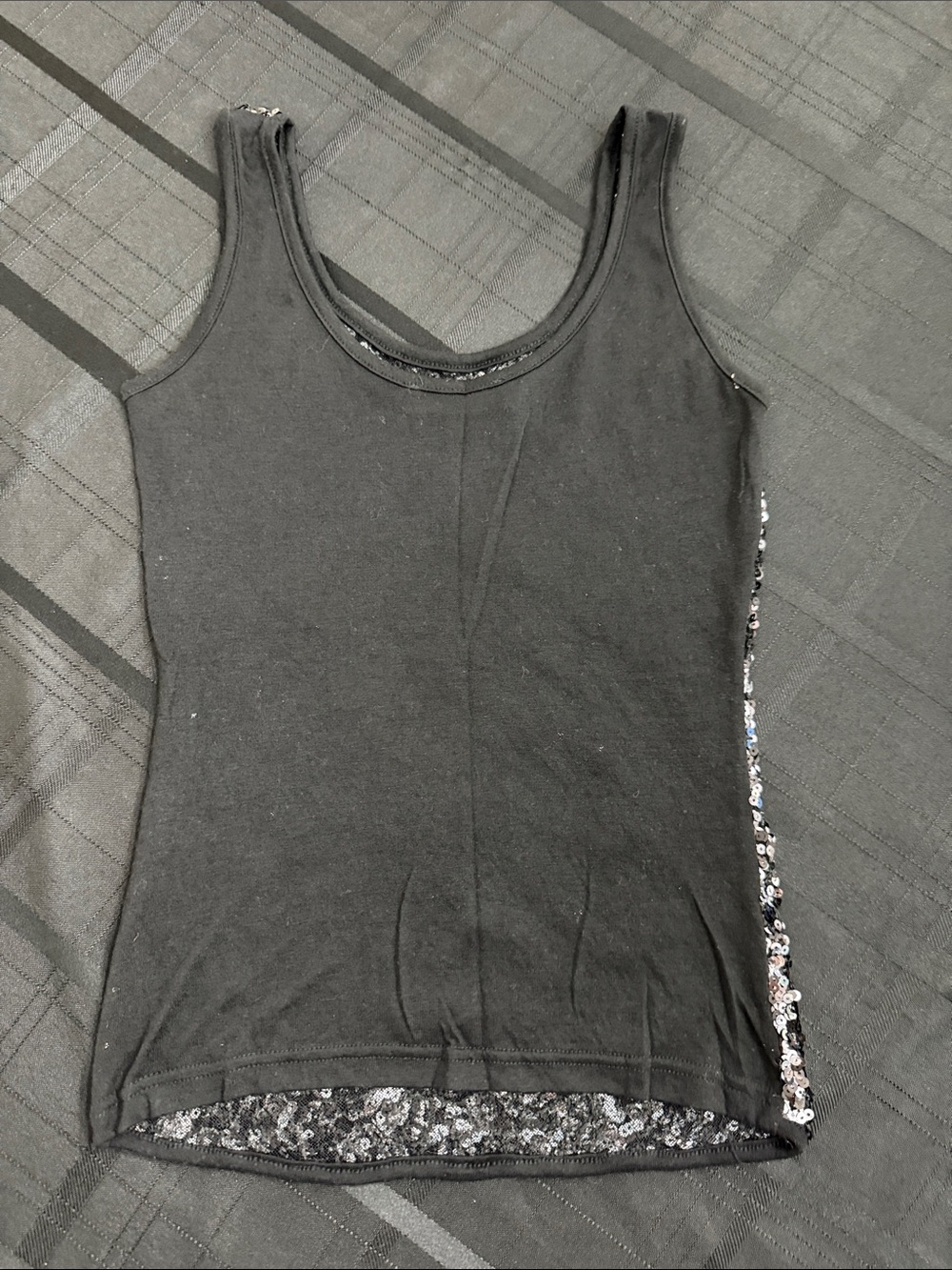 MM Couture Silver Sequin Tank Top - Picture 2 of 3